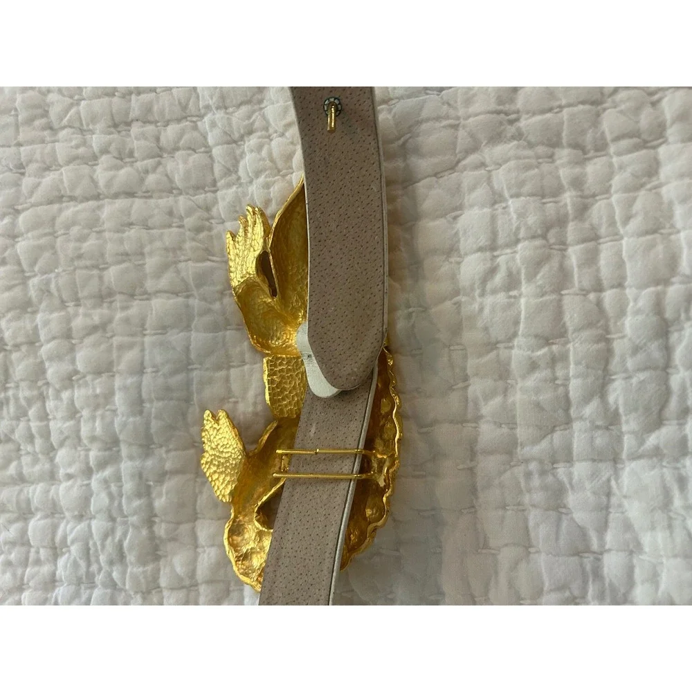 Vintage 90s Margarita Barrera Alligator Belt for Wehmeier's Gold 38